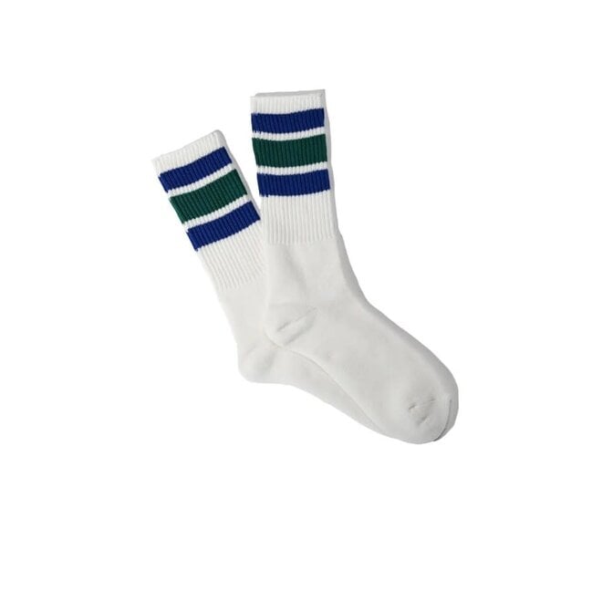 3 Line Crew in Green/Navy