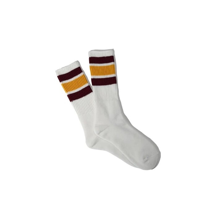 3 Line Crew in Yellow/Burgundy