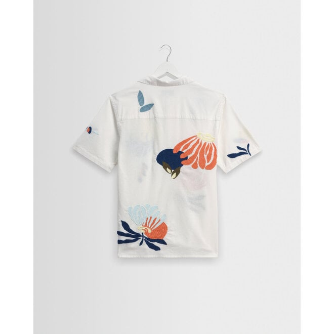 Didcot Chunky Stitch Flower Shirt in Ecru