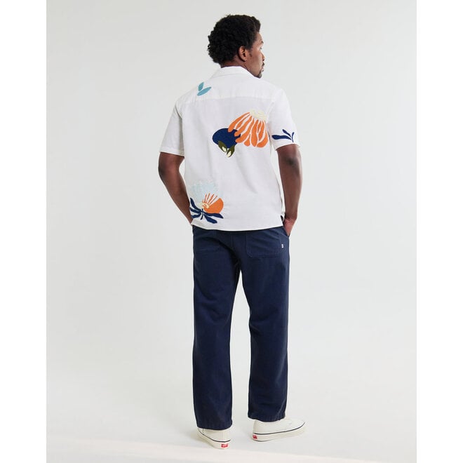 Didcot Chunky Stitch Flower Shirt in Ecru