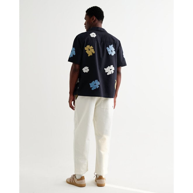 Didcot Flower Applique Shirt in Navy