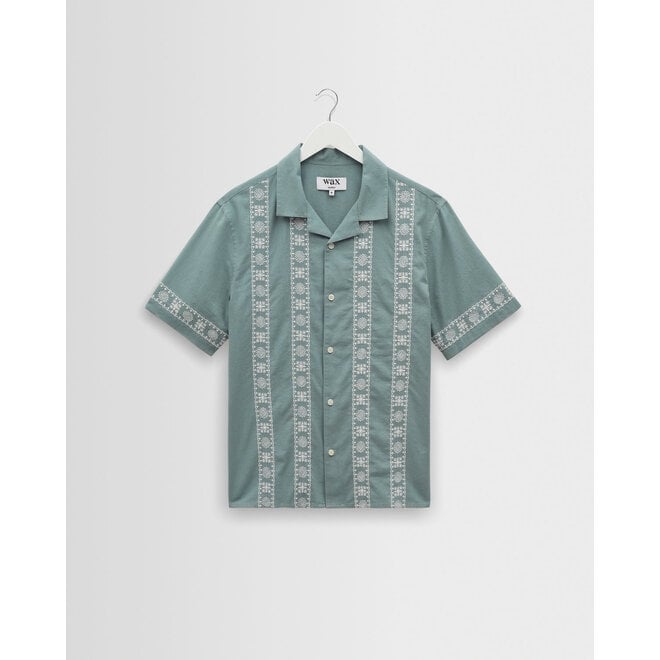 Didcot Embroidered Shirt in Sea Green