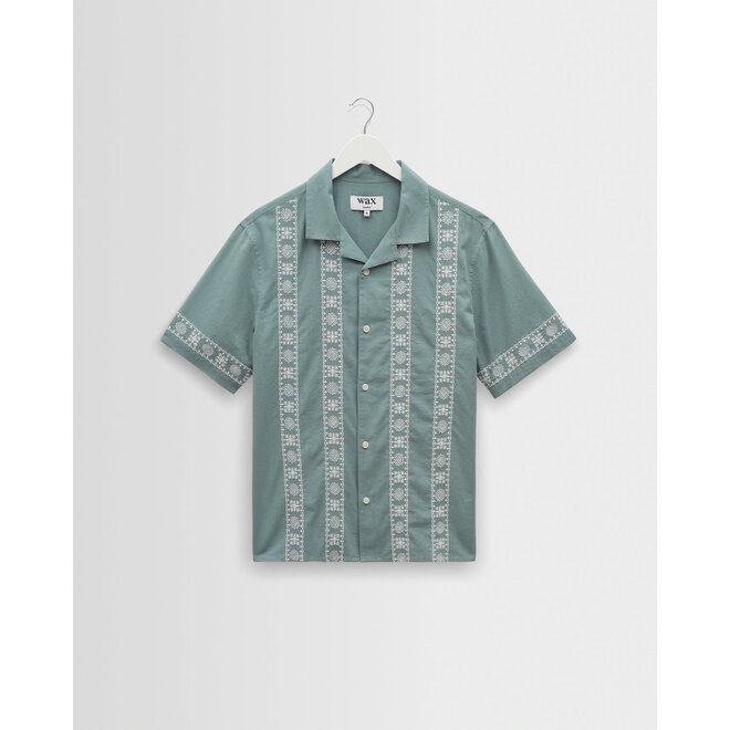 Didcot Embroidered Shirt in Sea Green
