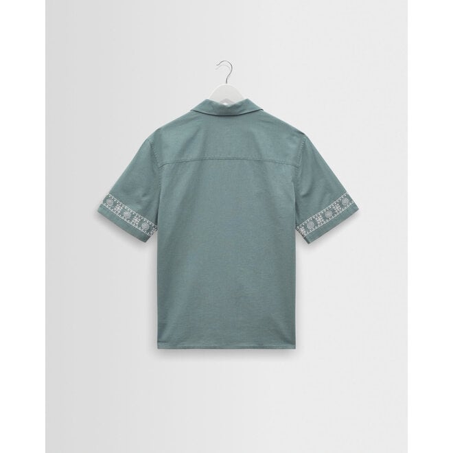 Didcot Embroidered Shirt in Sea Green