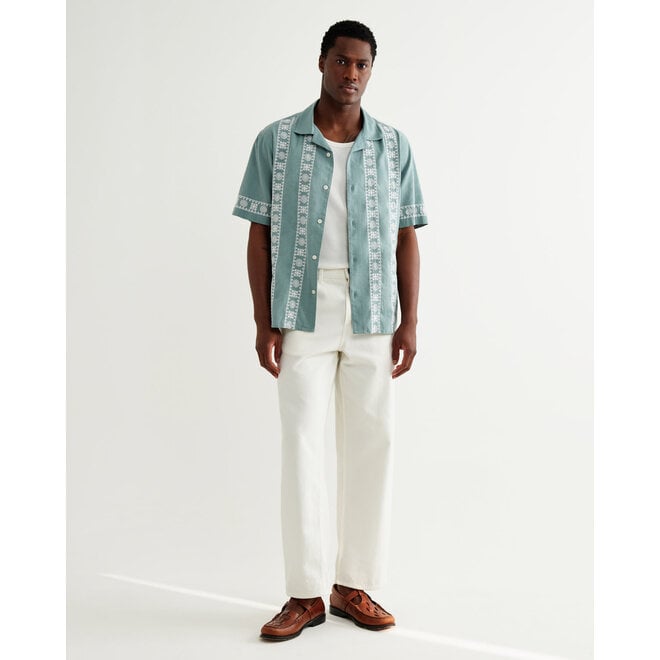 Didcot Embroidered Shirt in Sea Green