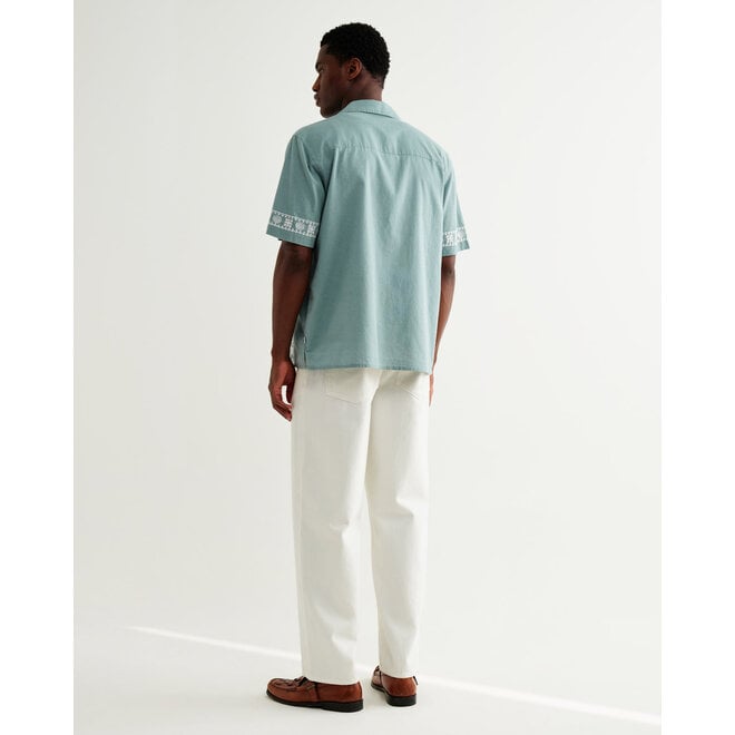 Didcot Embroidered Shirt in Sea Green