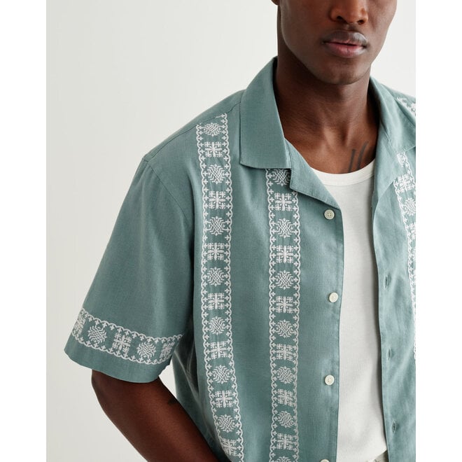 Didcot Embroidered Shirt in Sea Green