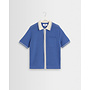 Belle Tipped Shirt in Blue/Ecru