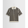 Porto Stripe Crochet Shirt in Ecru/Black