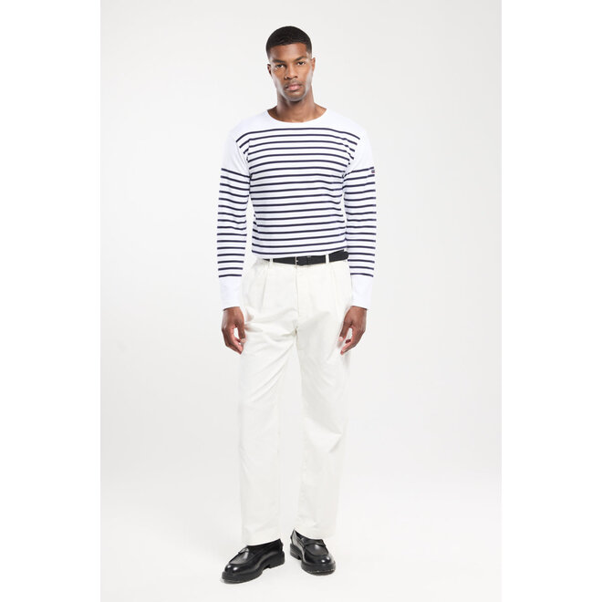 Mariniere Amiral Sweater in White/Navy