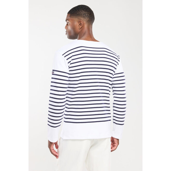 Mariniere Amiral Sweater in White/Navy