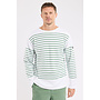 Mariniere Amiral Sweater in White/Ivy Green