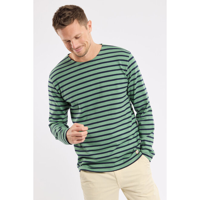 Mariniere Heritage Sweatshirt in Ivy Green/Marine Deep
