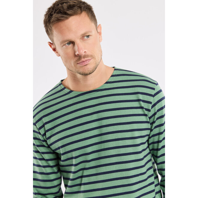 Mariniere Heritage Sweatshirt in Ivy Green/Marine Deep