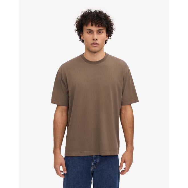 Oversized Organic T-Shirt in Cedar Brown
