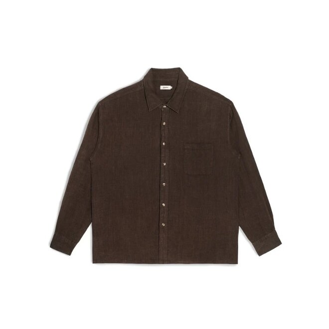 Linen Leisure Shirt in Espresso