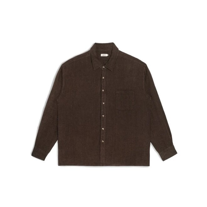 Linen Leisure Shirt in Espresso