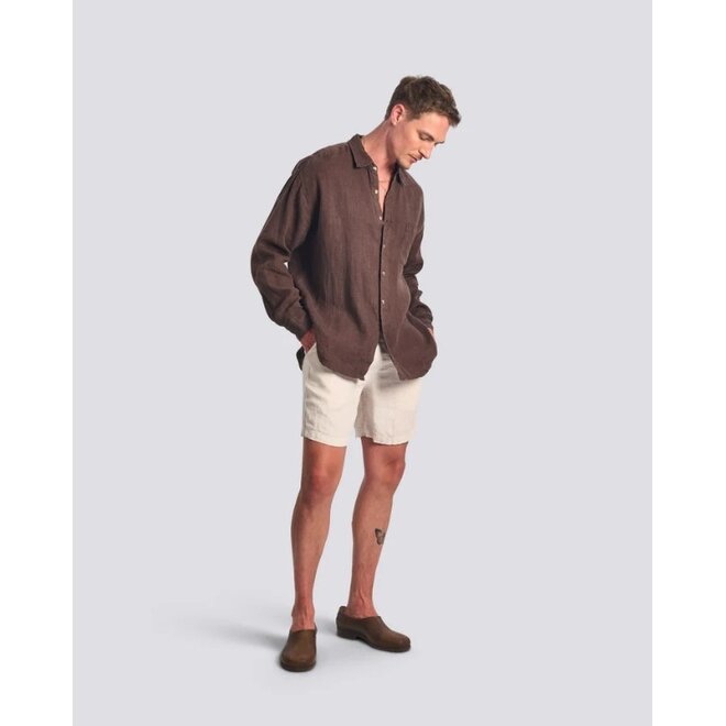 Linen Leisure Shirt in Espresso