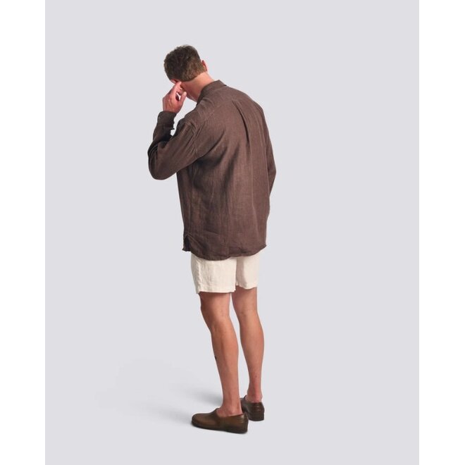 Linen Leisure Shirt in Espresso