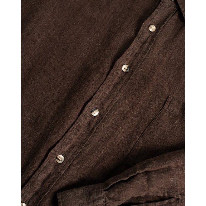 Linen Leisure Shirt in Espresso