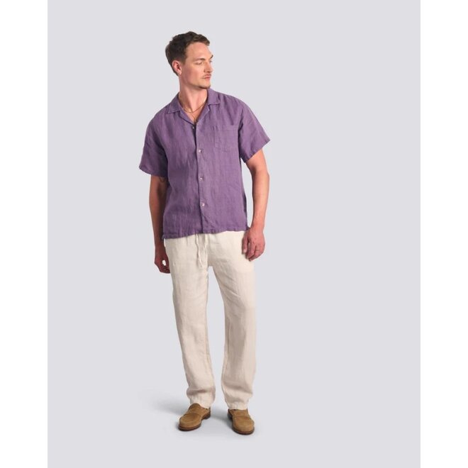 Linen Camp Shirt in Grape