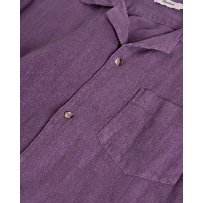 Linen Camp Shirt in Grape