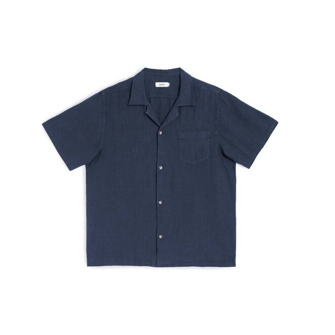 Linen Camp Shirt in Navy