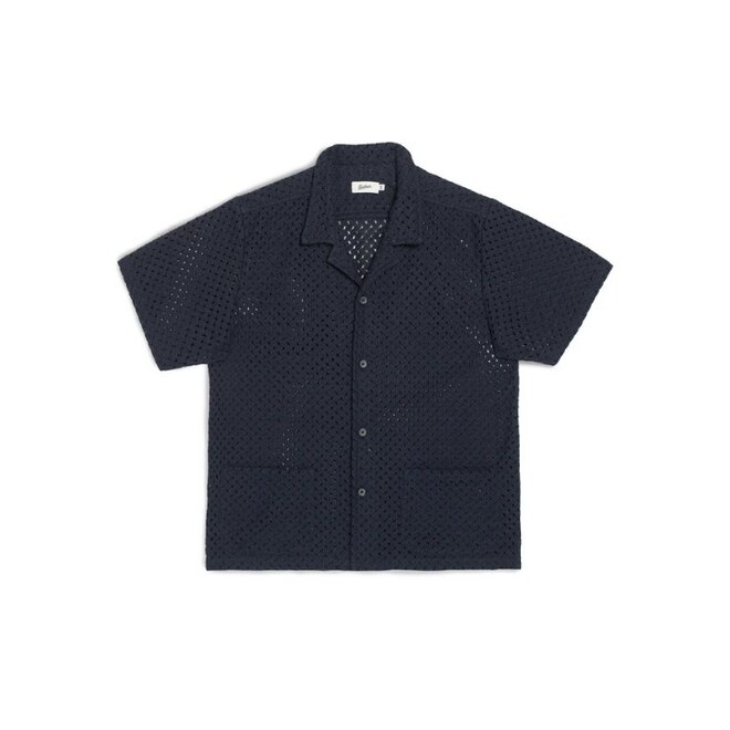 Cetacean Mesh Traveler Shirt in Navy