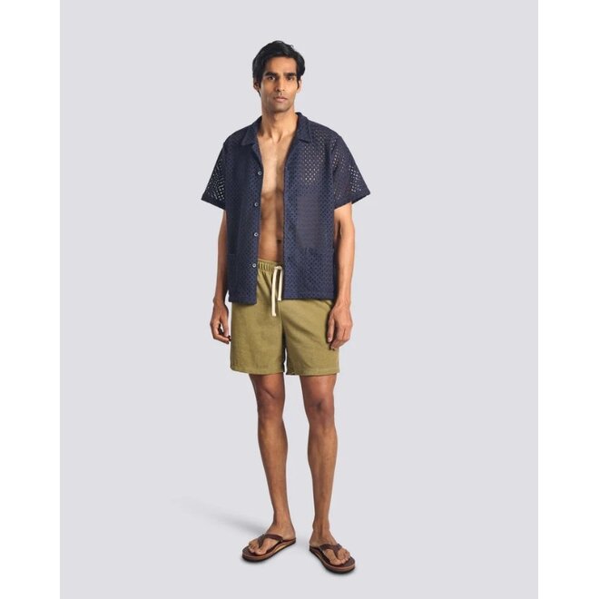 Cetacean Mesh Traveler Shirt in Navy