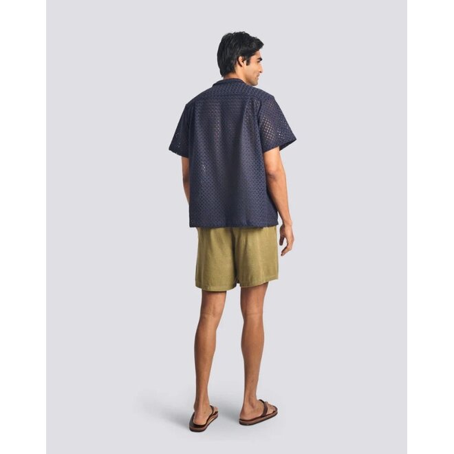 Cetacean Mesh Traveler Shirt in Navy