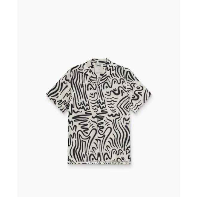 Aerosol Viscose Shirt in White/Black
