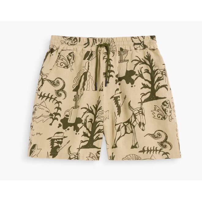 Poplan Linen Porto Shorts in Beige