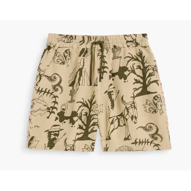Poplan Linen Porto Shorts in Beige