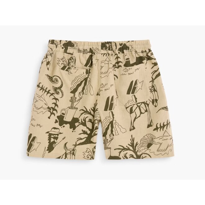 Poplan Linen Porto Shorts in Beige