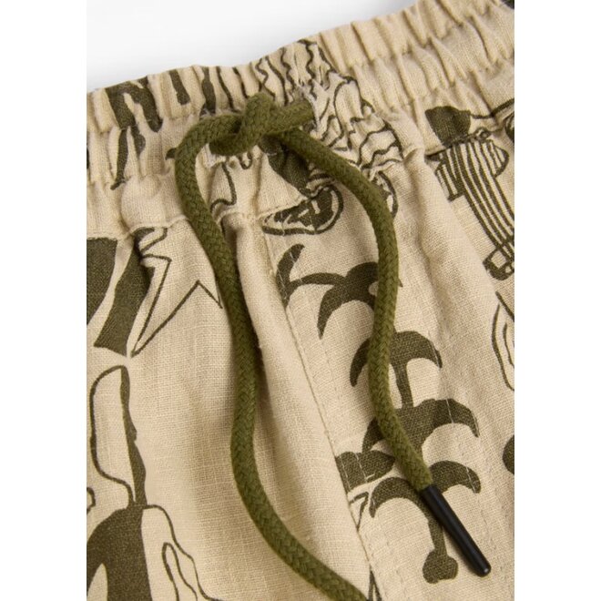 Poplan Linen Porto Shorts in Beige