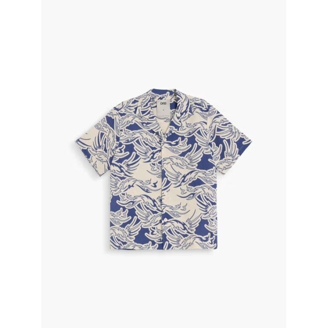 Rogue Linen Cuba Shirt in Blue/White