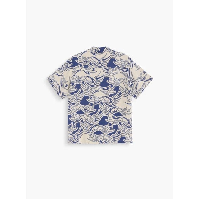Rogue Linen Cuba Shirt in Blue/White