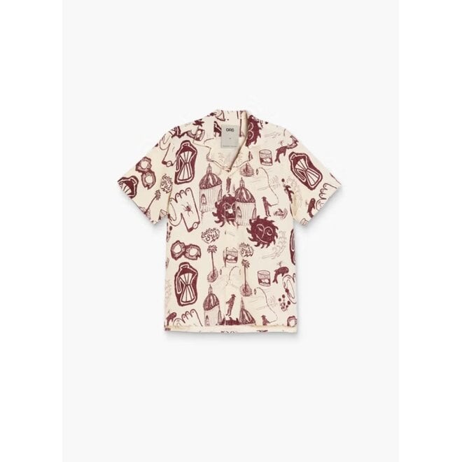 Cantina Linen Cuba Shirt in Red