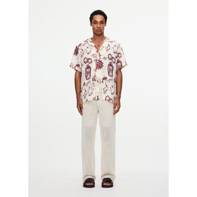 Cantina Linen Cuba Shirt in Red