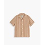 Lano Waffle Cuba Shirt in Beige/Red