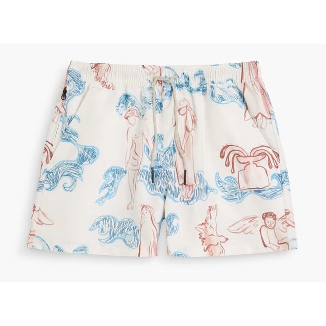 Lorien Swim Shorts in White/Blue/Red