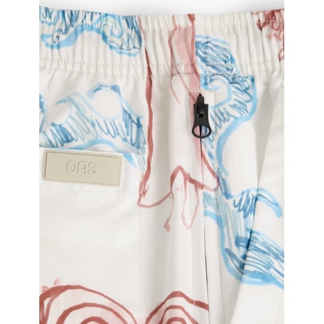 Lorien Swim Shorts in White/Blue/Red