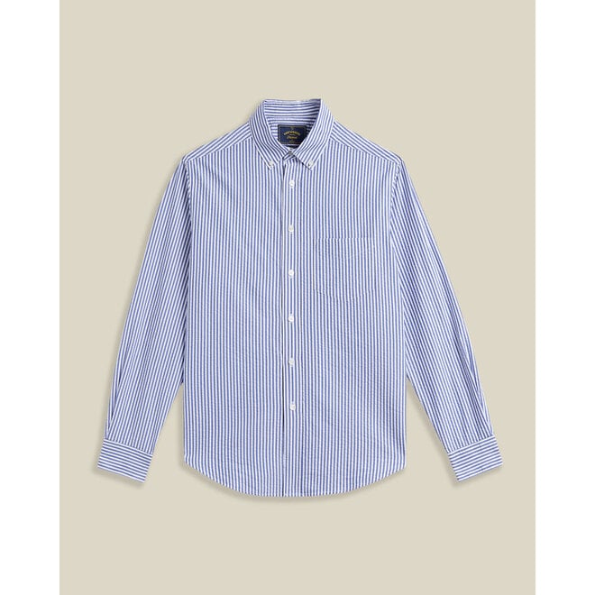 Atlantico Seersucker Striped Shirt in Blue