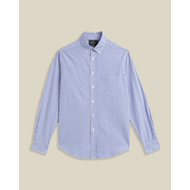 Atlantico Seersucker Striped Shirt in Blue