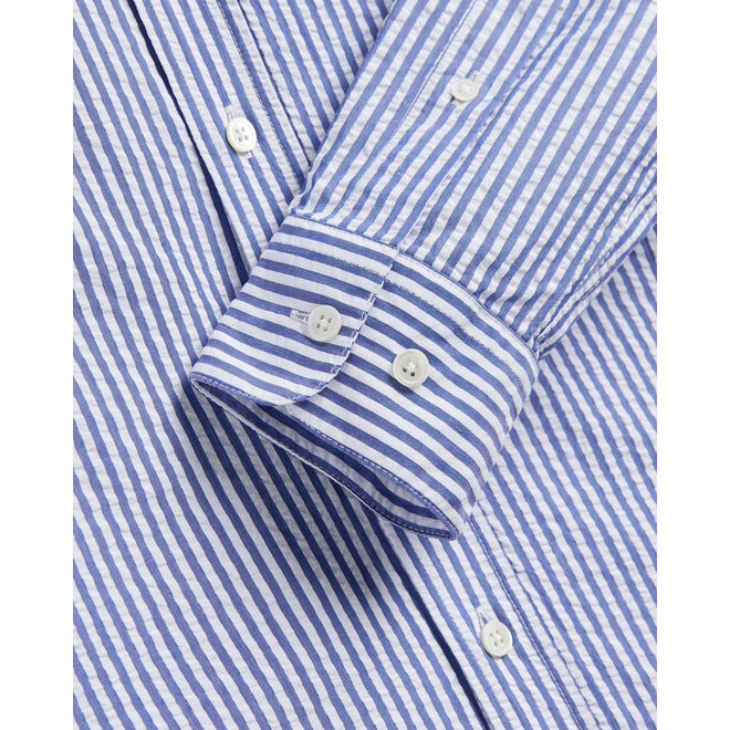 Atlantico Seersucker Striped Shirt in Blue