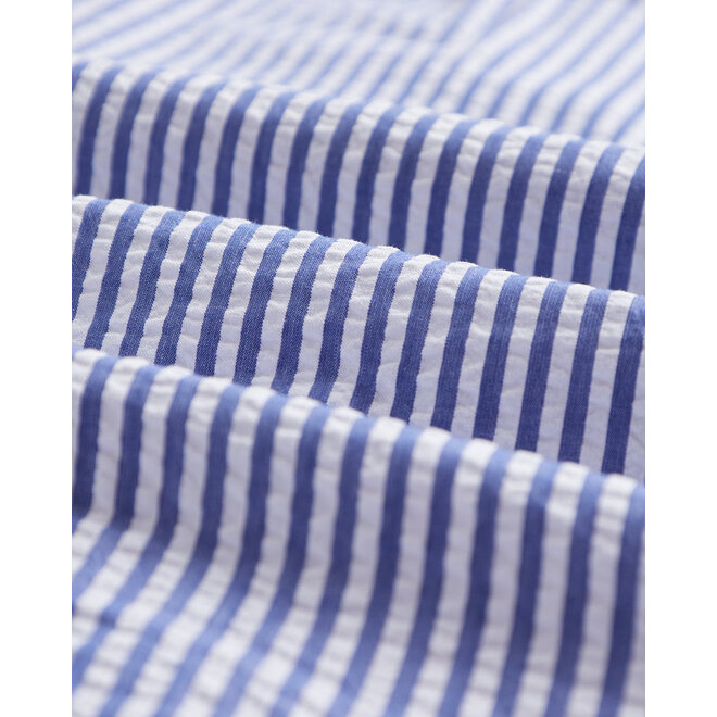 Atlantico Seersucker Striped Shirt in Blue