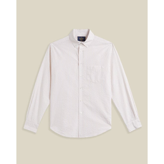 Atlantico Seersucker Striped Shirt in Sand