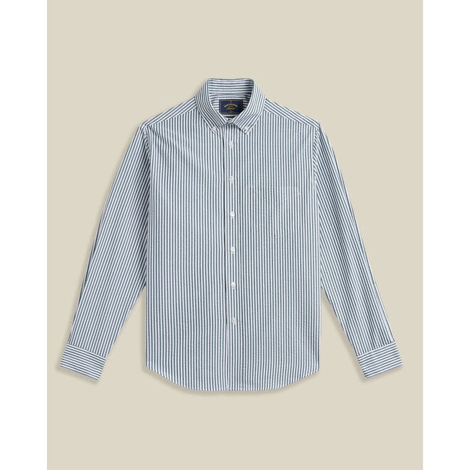 Atlantico Seersucker Striped Shirt in Green