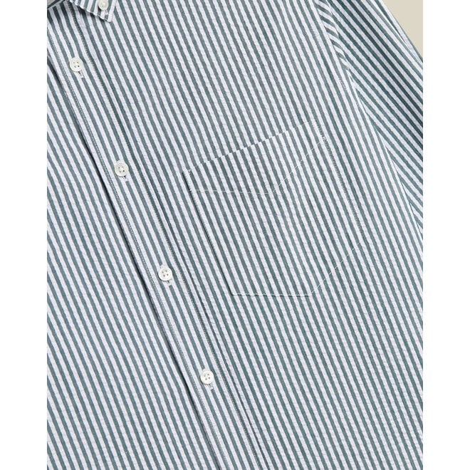 Atlantico Seersucker Striped Shirt in Green