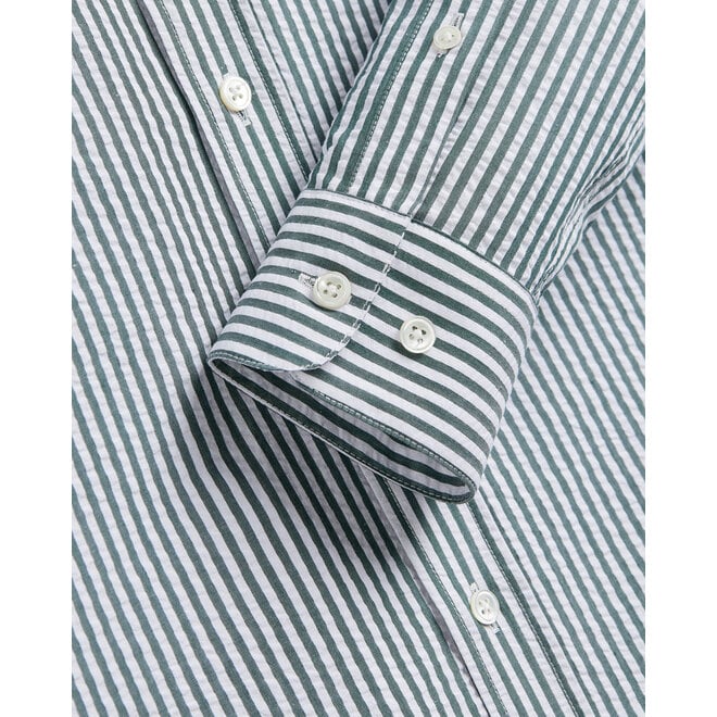 Atlantico Seersucker Striped Shirt in Green